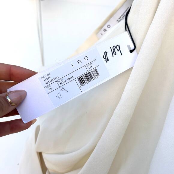 New IRO Ferila One Shoulder Chalk White Mini Cocktail Dress Structural Size 36 4 - Picture 5 of 9